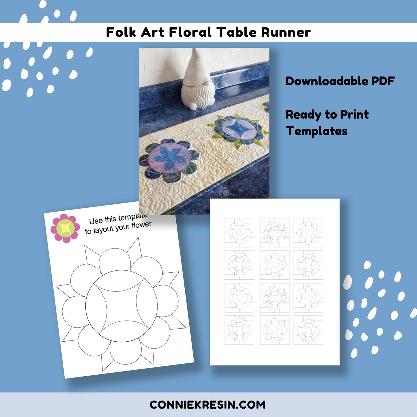 Folk Art Floral Table Runner