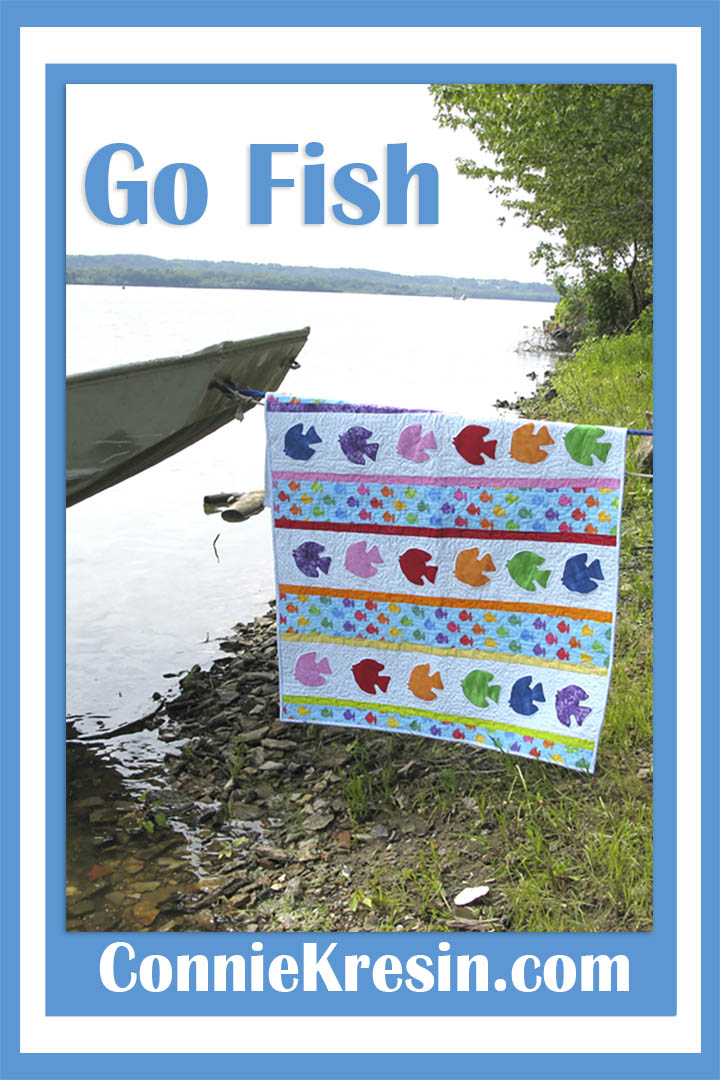 Go Fish baby quilt appliqued quilt pattern