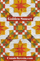 Golden Sunset Quilt pattern come with full color diagrams of each step in making the quilt PDF