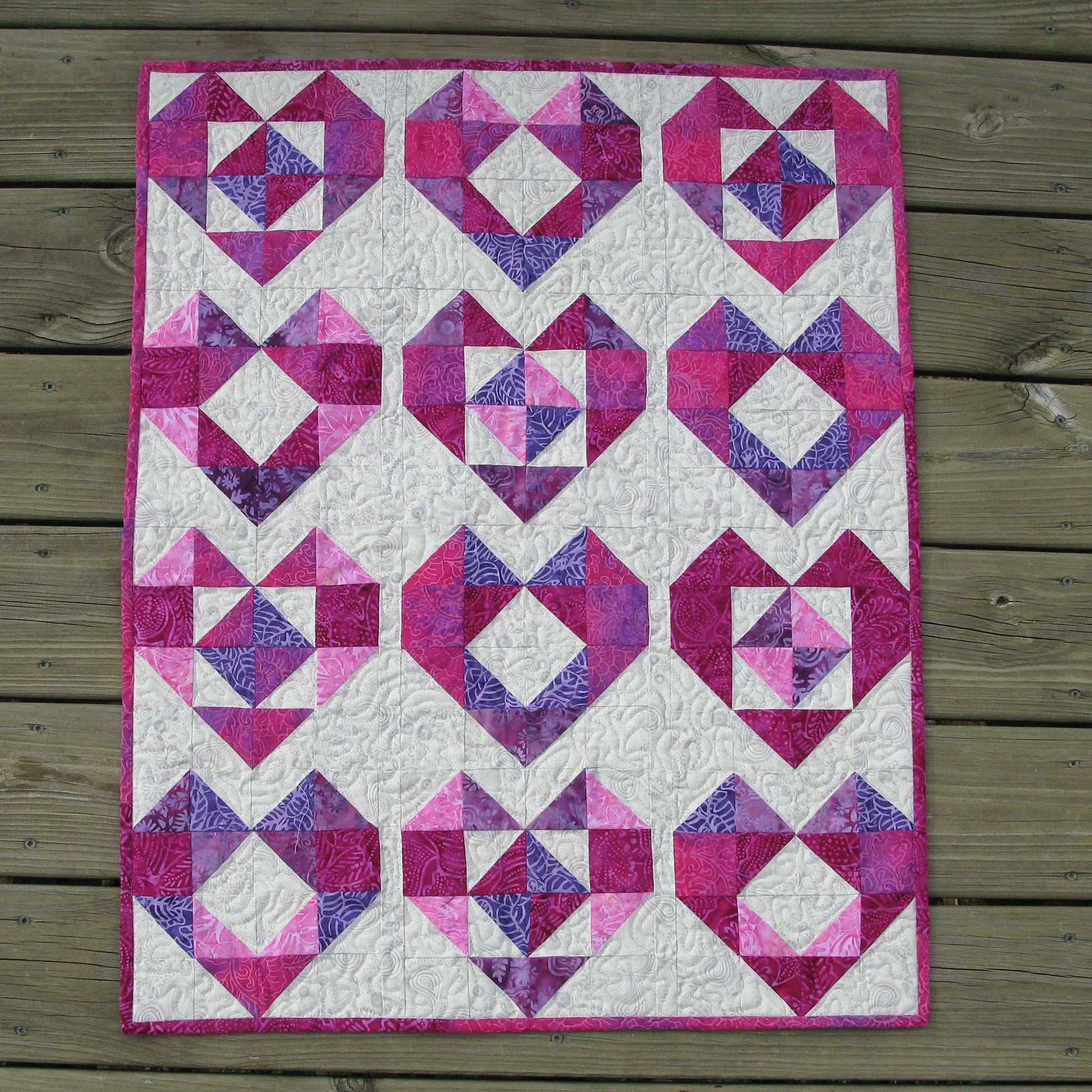 Batik Heart Baby Quilt