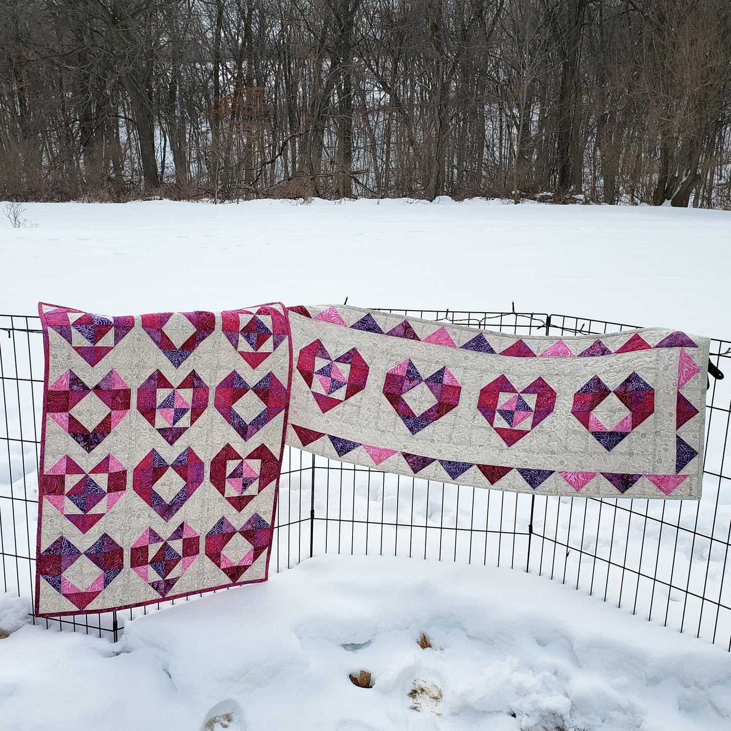 Heart Baby Quilt and table runner