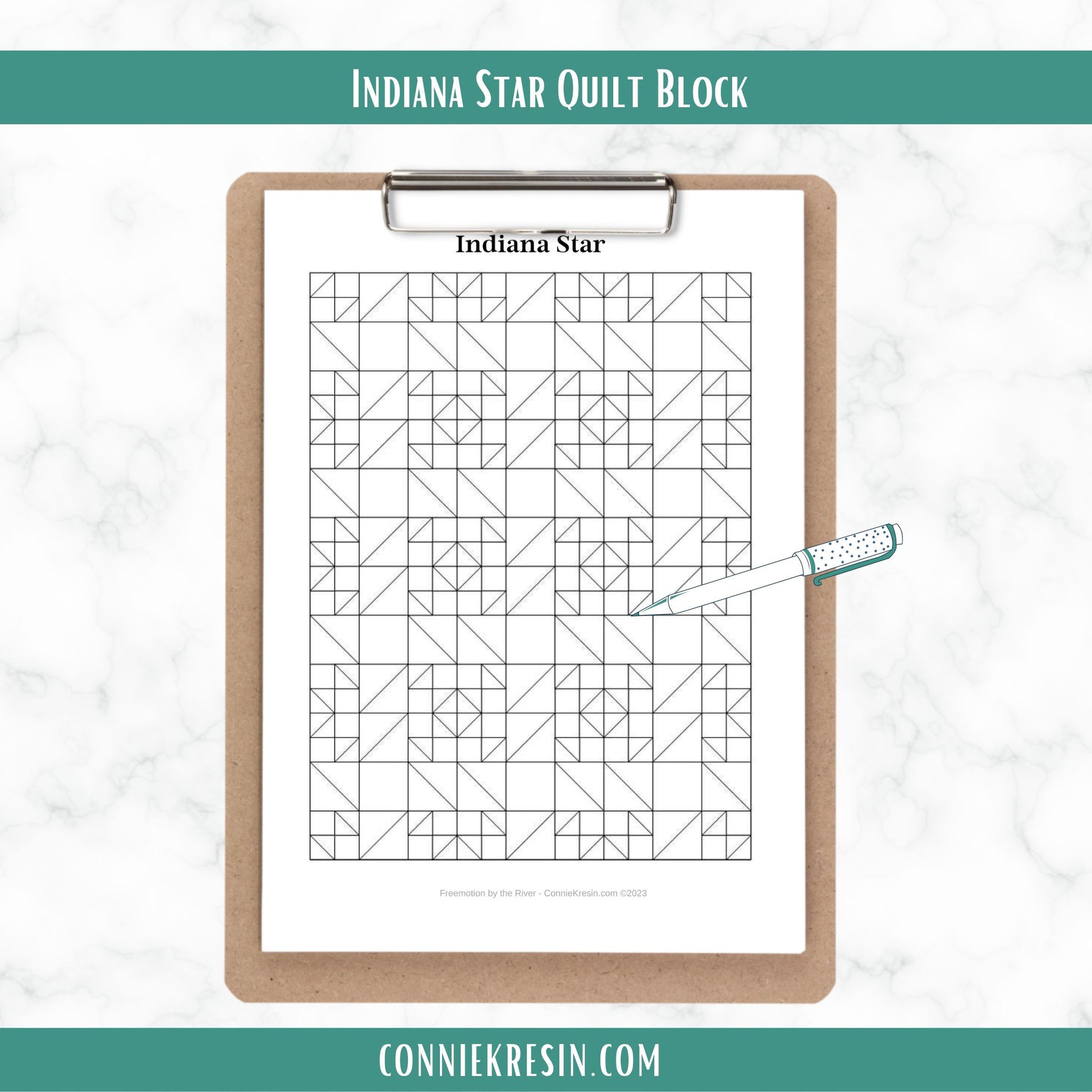 Indiana-Star-quilt-block-PDF diagram