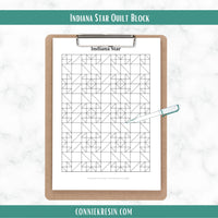 Indiana-Star-quilt-block-PDF diagram