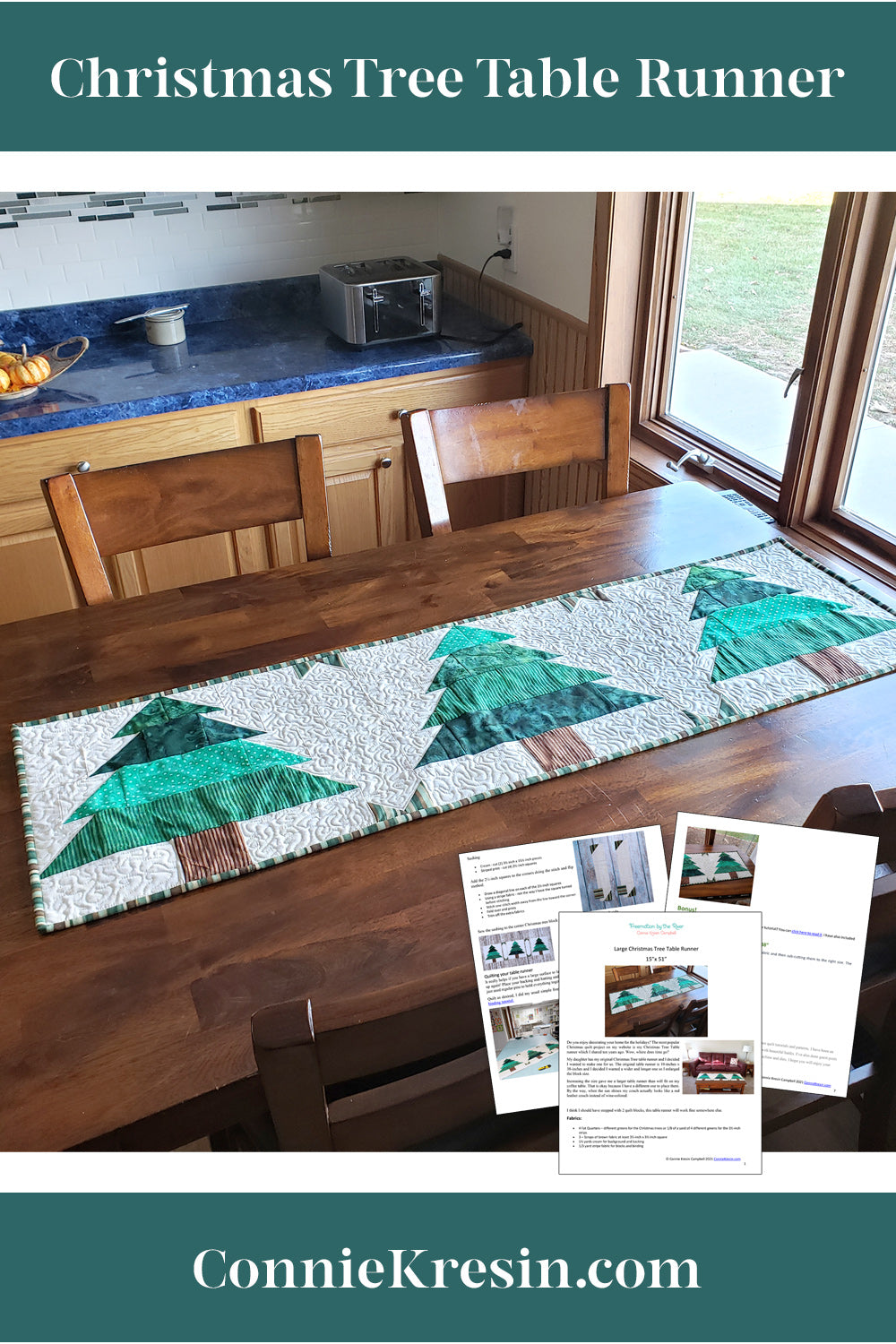 Large Christmas Tree Table Runner PDF