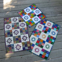 Modern Nine Patch quilt pattern with applique