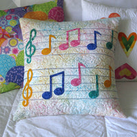 Musical Notes Applique pillow