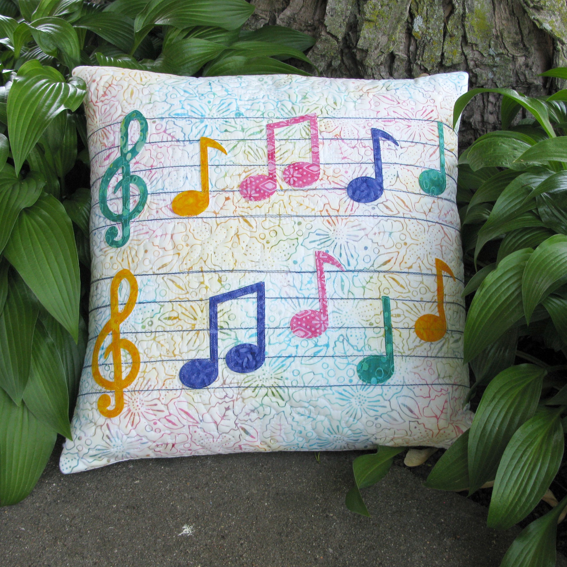 Musical Notes Applique pillow