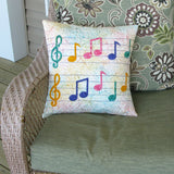Musical Notes Applique pillow