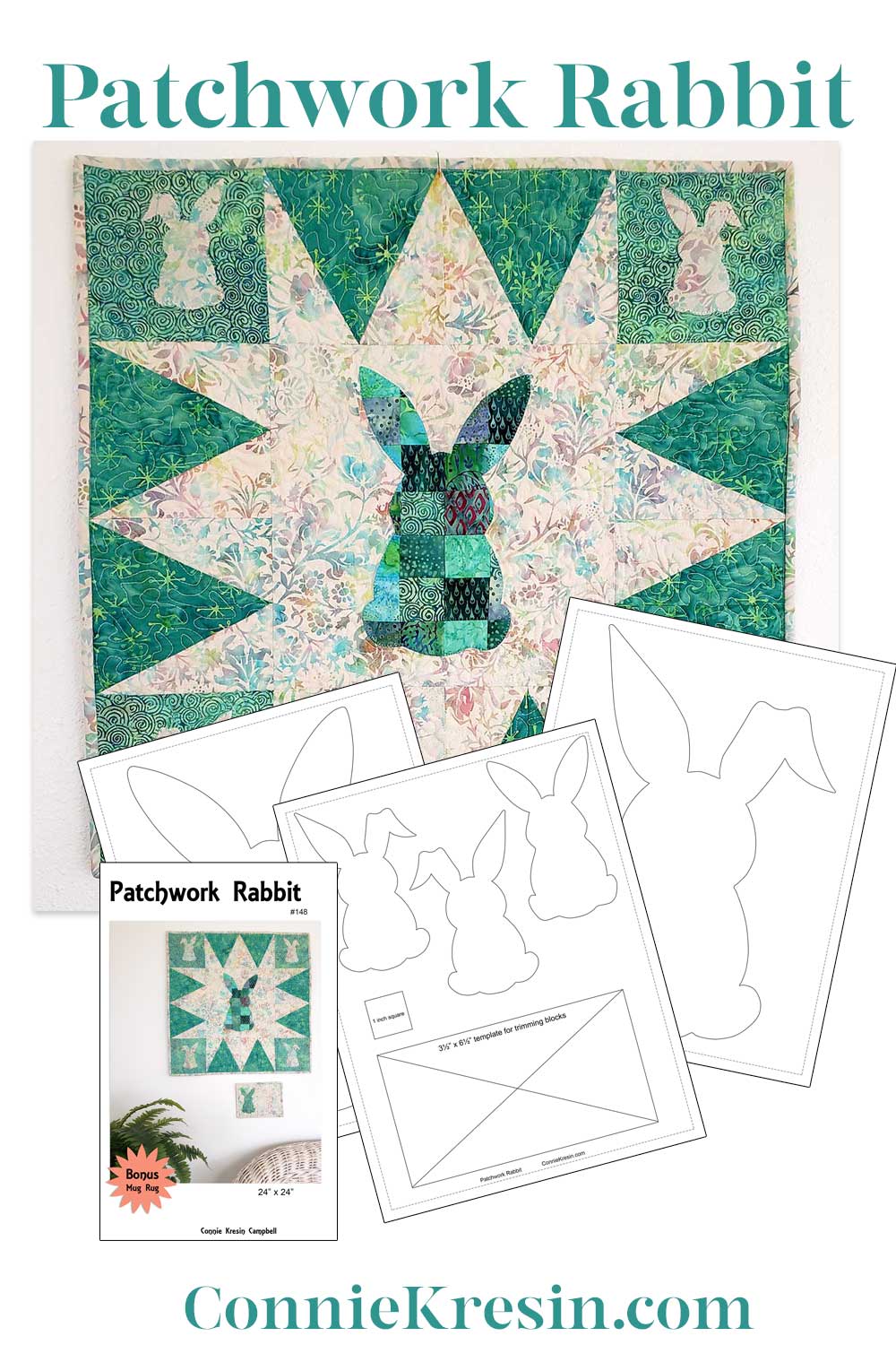 Patchwork Rabbit Oc Patchwork Rabbit Quilt Pattern PDF – Connie Kresin Campbell