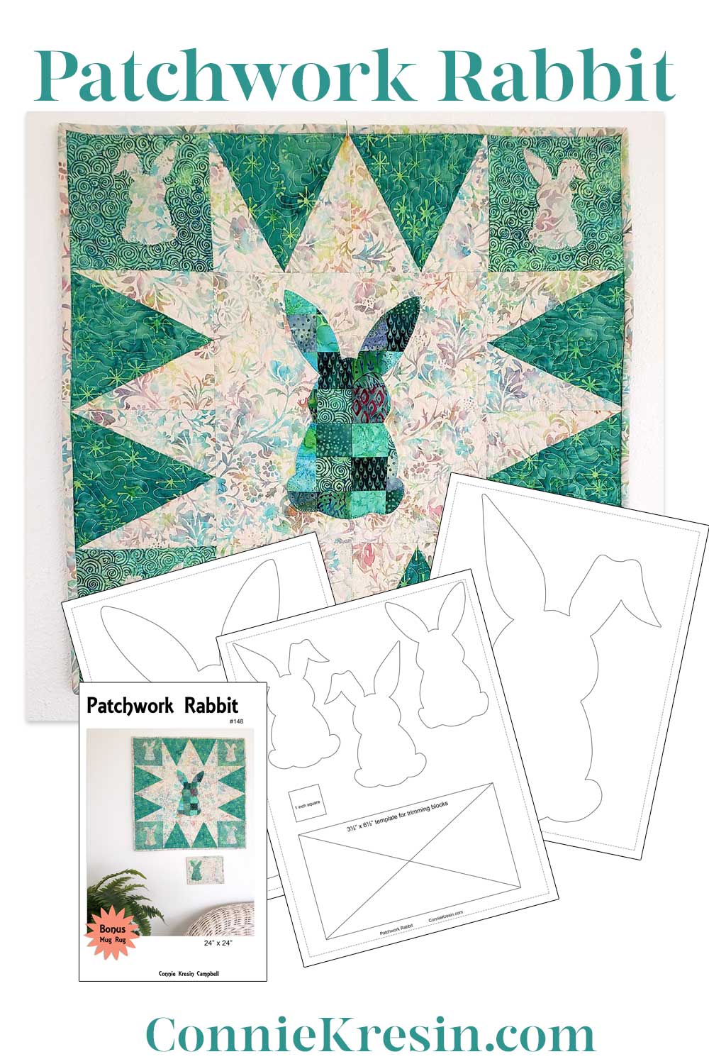 Patchwork Rabbit Wall Hanging