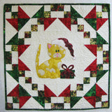 Christmas Kitty appliqued wall hanging pattern