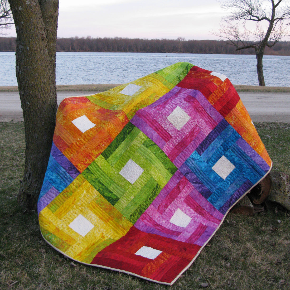 Rainbow Rail Fence Quilt Pattern PDF – Connie Kresin Campbell