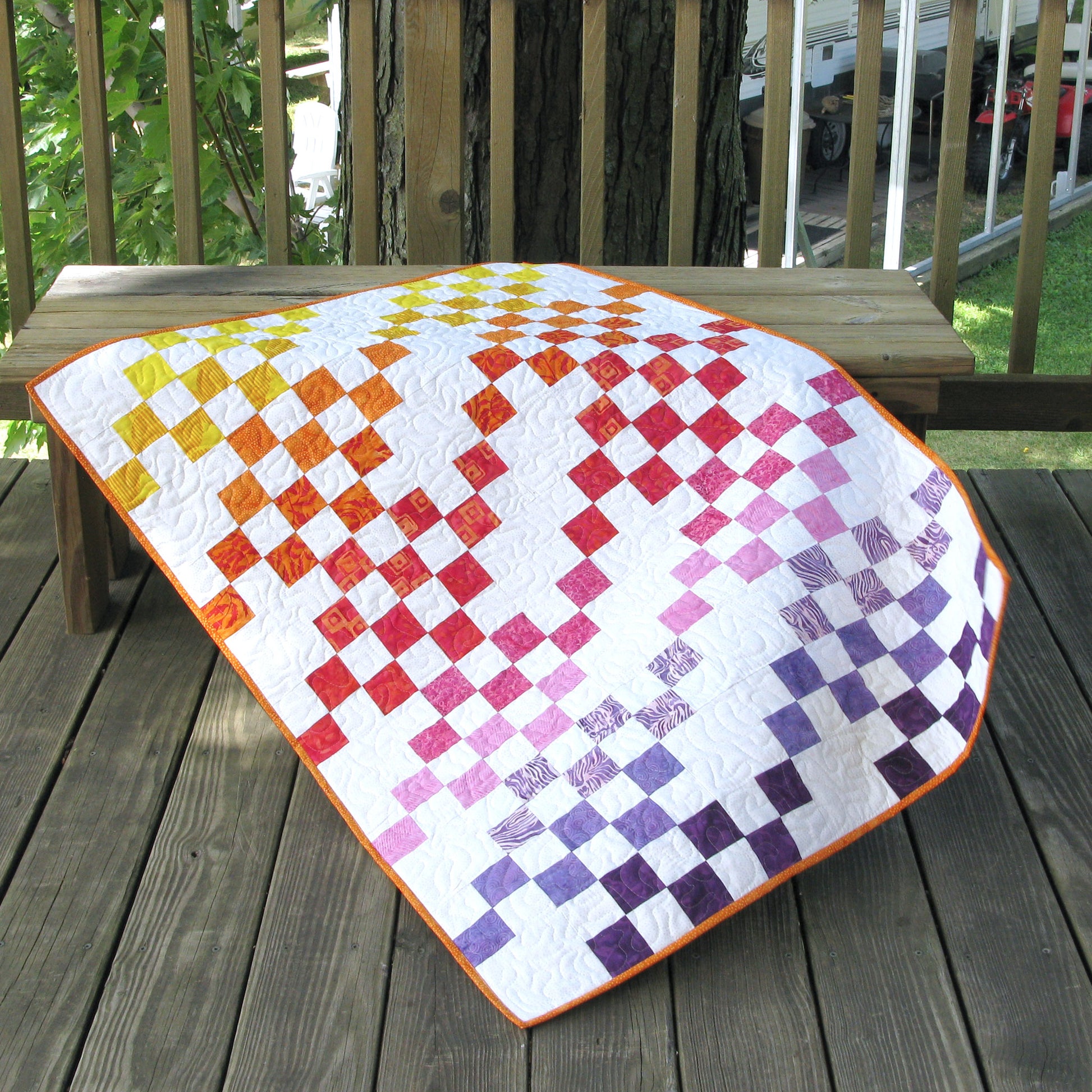 Rainbow Squares baby quilt