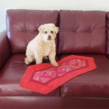 Red String table runner with dog