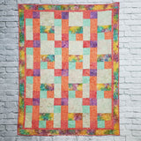 Sorbet quilt pattern makes 4 different sizes of quilts and is fast and easy to make. Beginner pattern