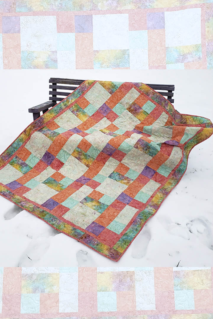 Sorbet quilt pattern makes 4 different sizes of quilts and is fast and easy to make. Beginner pattern