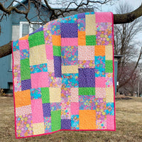Stacks quilt pattern is digital and easy to make with fat quarters
