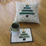 Wonky Christmas Tree mug rug and placemat