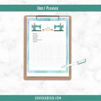 Teal Quilting Calendar and Planner