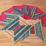 Log Cabin Placemats Easy beginner quilt pattern, fast and easy to make, perfect for fat quarters, patchwork quilt