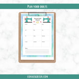 Teal Quilting Calendar and Planner